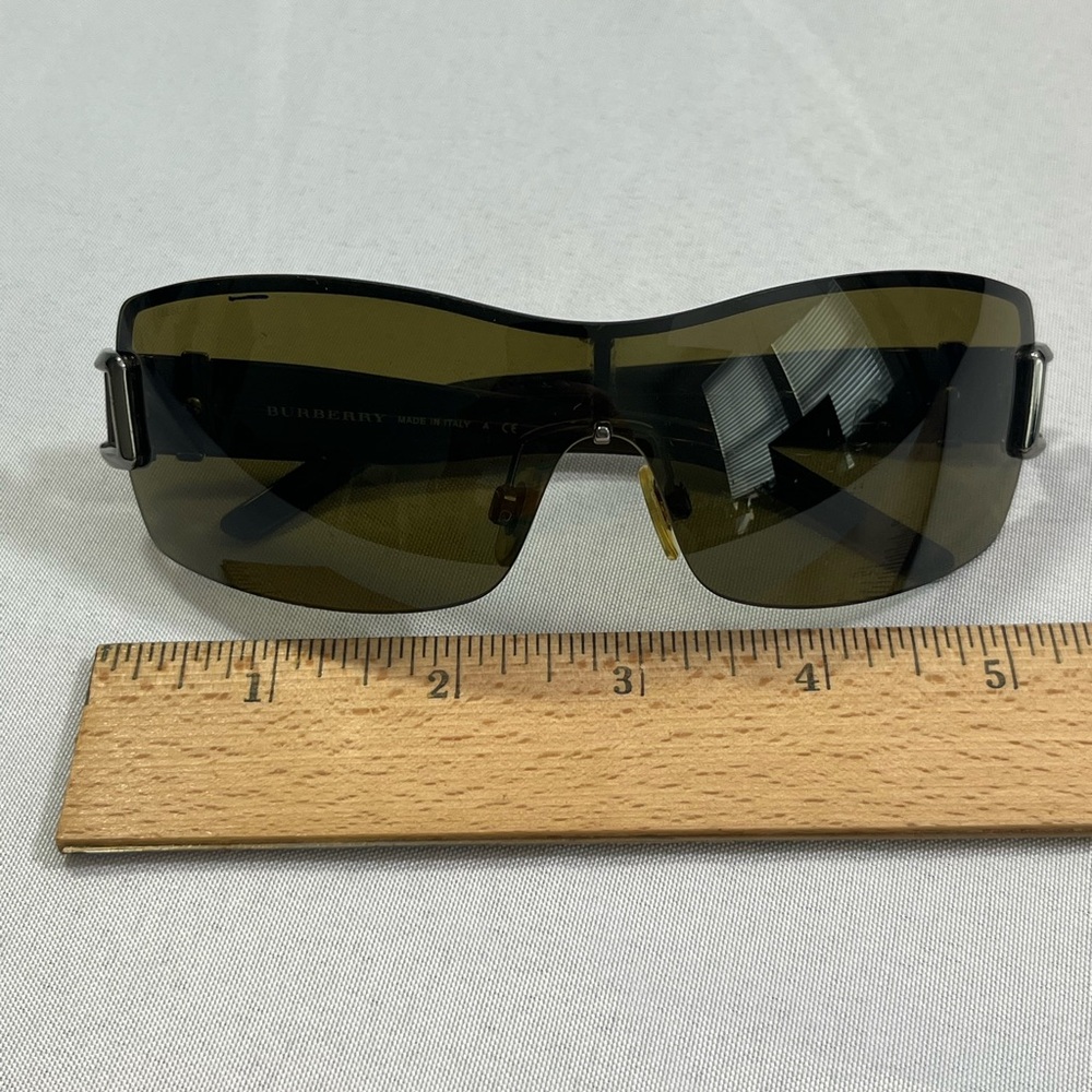 Burberry Sunglasses 3037 Shield Style Silver/Gray Buckle Italy - Picture 13 of 14